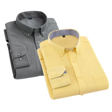 Combo of 2 Cotton Shirt for Man ( Grey and Lemon)