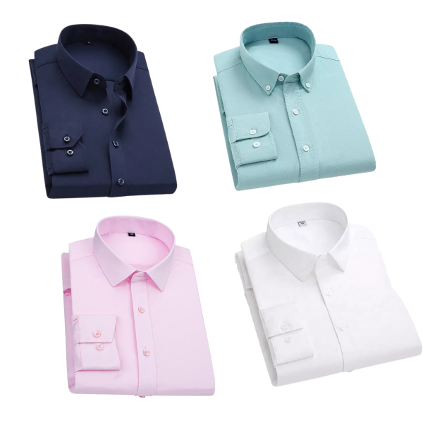 Combo of 4 Cotton Shirt for Man ( Navy Blue, Pista , Pink and White )