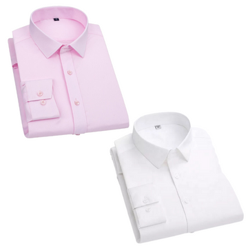 Combo of 2 Cotton Shirt for Man (Light Pink and White)