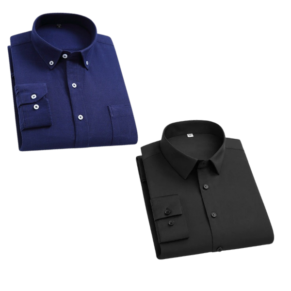 Combo of 2 Cotton Shirt for Man ( Navy Blue and Black )