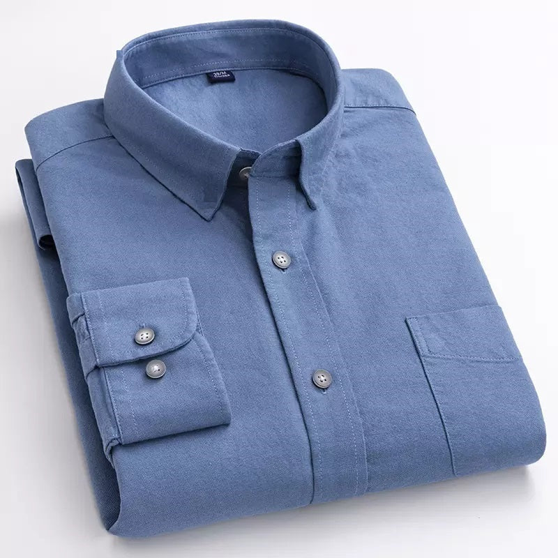 FashionBaazaar Casual Pure Cotton Denim Blue Color Shirt for Man