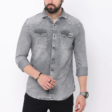 Premium RFD Cotton Shirt For Man (Grey)