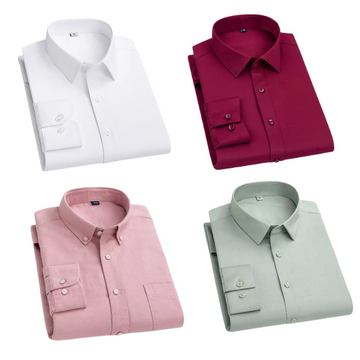 Combo of 4 Cotton Shirt for Man ( White,Maroon,Pink and Pista )