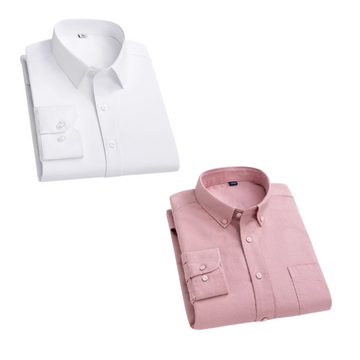 Combo of 2 Cotton Shirt for Man ( White and Pink )