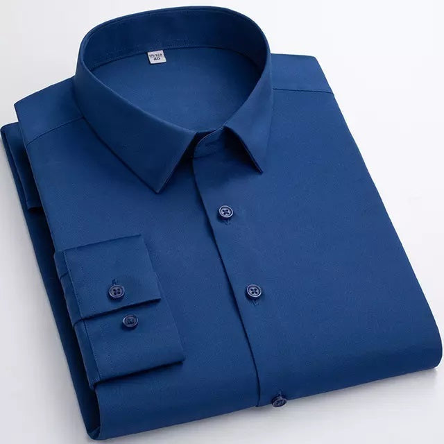 FashionBaazaar Classic Pure Cotton Royal Blue Blend Solid Shirts For Man