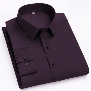 Plain Cotton Blend Shirt for Man (Purple)