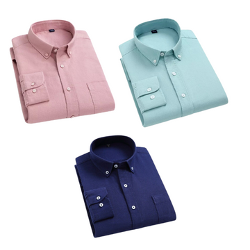 Combo of 3 Cotton Shirt for Man ( Pink,Pista and Navy Blue )