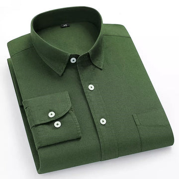 Premium Cotton Blend Solid Shirts (Olive Green)