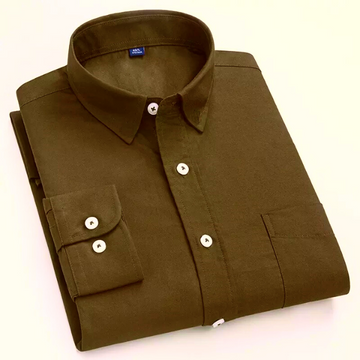 New Cotton Blend Solid Shirts (Mehandi)