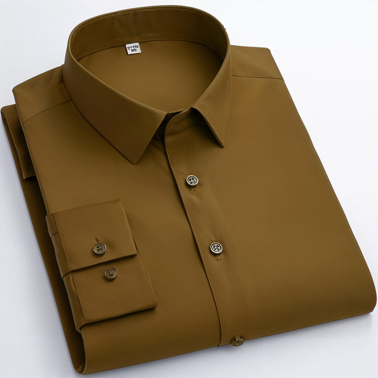 Classic Cotton Blend Solid Shirts (Dark Mustard)