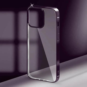 iShock Ultra Thin Transparent Shiny Metallic Looking Bumper Phone Back Case for Apple iPhone