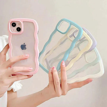 Wavy Edge Soft TPU Dual Layer Phone Back Case for Apple iPhone